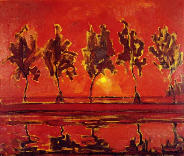 Trees on the Gein: Moonrise od Piet Mondrian
