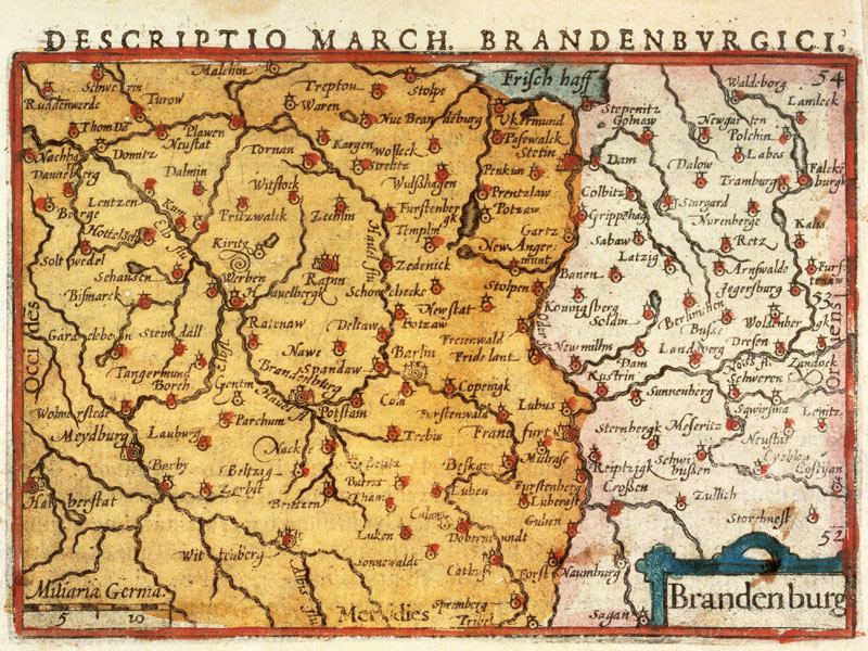 Map of Mark Brandenburg 1606 od Pieter Berts