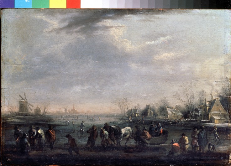 Winter landscape with skaters od Pieter Bout