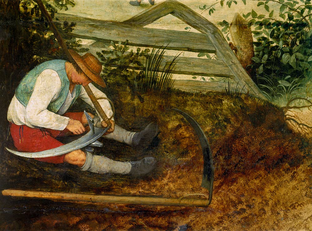 Bauer beim Dengeln seiner Sense od Pieter Brueghel d. Ä.