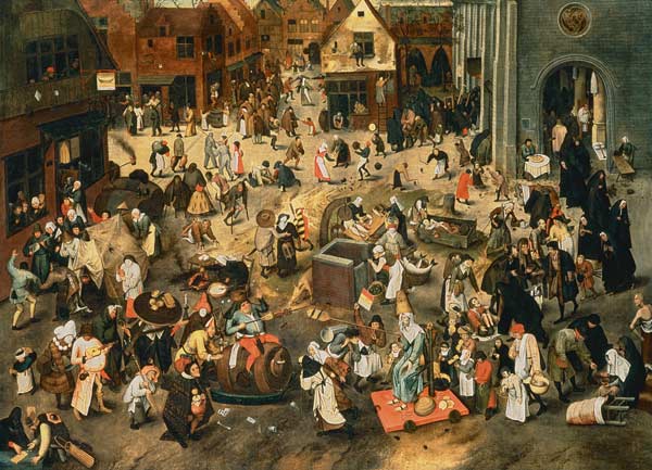 Quarrel of the carnival with the period of fasting od Pieter Brueghel d. Ä.