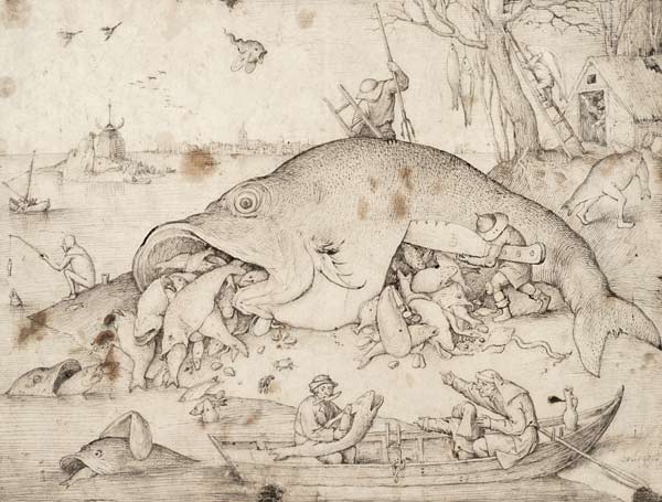 Big fishes eat small ones od Pieter Brueghel d. Ä.