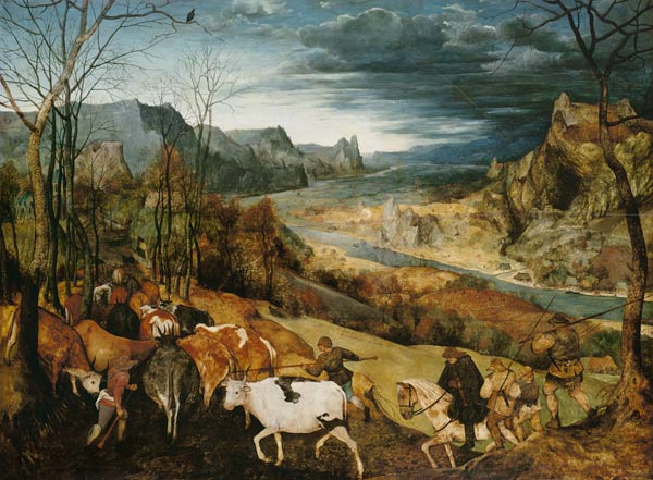 The homecoming of the herd (end: The seasons) od Pieter Brueghel d. Ä.