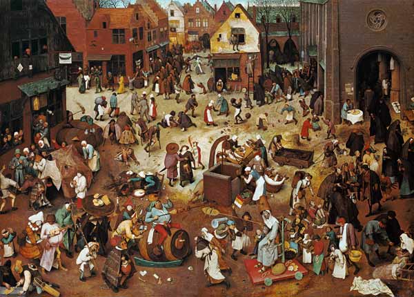 Der Kampf zwischen Fasching und Fasten od Pieter Brueghel d. Ä.