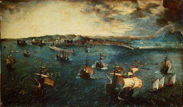 Naval Battle, Gulf of Naples od Pieter Brueghel d. Ä.