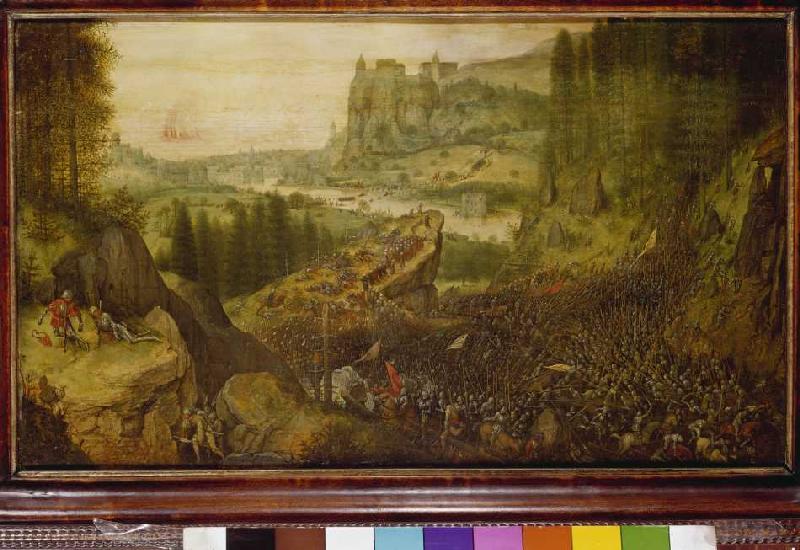 The suicide Sauls in the battle on the mountain Gilboa. od Pieter Brueghel d. Ä.
