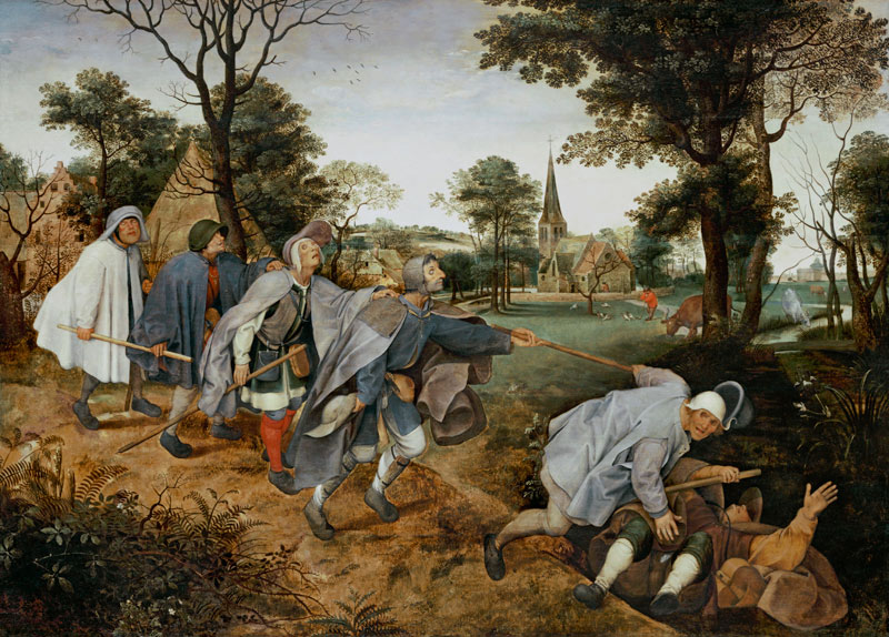 La parable des aveugles Wood od Pieter Brueghel d. J.