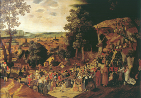 Christus trägt das Kreuz auf den Kalvarienberg od Pieter Brueghel d. J.