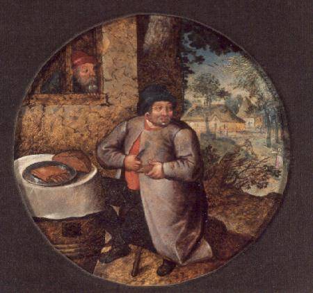 Flemish Proverb: Gluttony (panel) od Pieter Brueghel d. J.