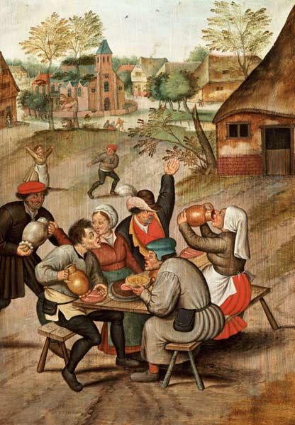 Das Frühstück der Diener nach der Hochzeit. od Pieter Brueghel d. J.