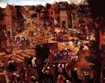 Kermesse with Theatre and Procession od Pieter Brueghel d. J.