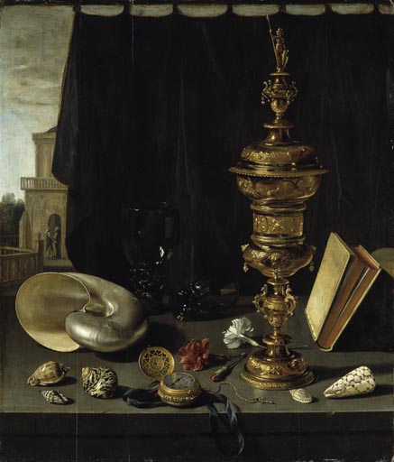 Stilleben mit hohem goldenen Pokal od Pieter Claesz