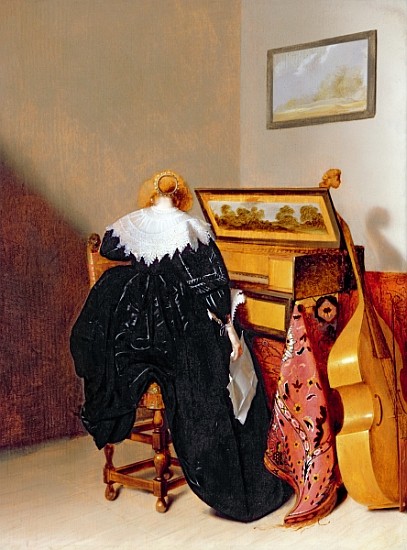 Lady seated by a Virginal od Pieter Codde