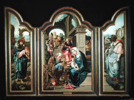 Triptych depicting the Adoration of the Magi od Pieter Coecke van Aelst