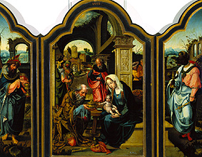 Triptych with the adoration of the kings od Pieter Coecke van Aelst