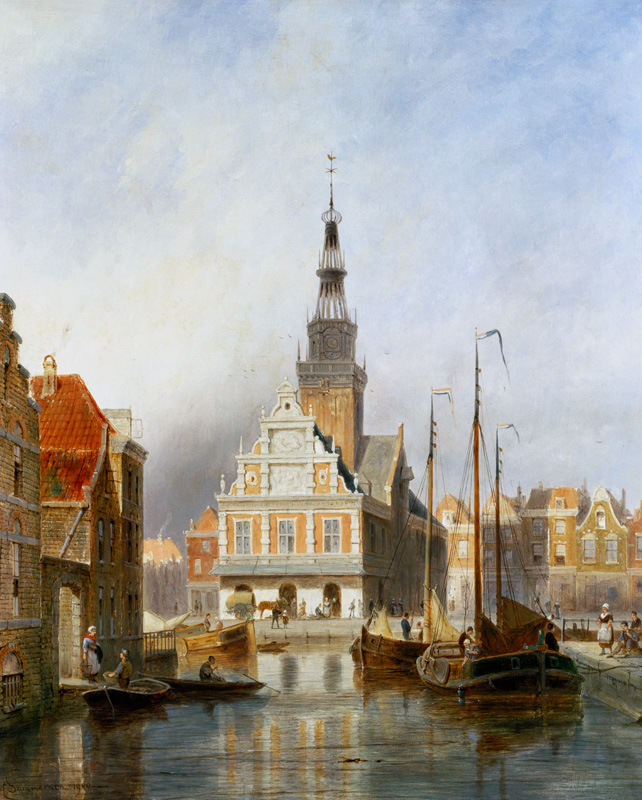 The Weighing House, Alkmaar, Holland od Pieter Cornelis Dommerson