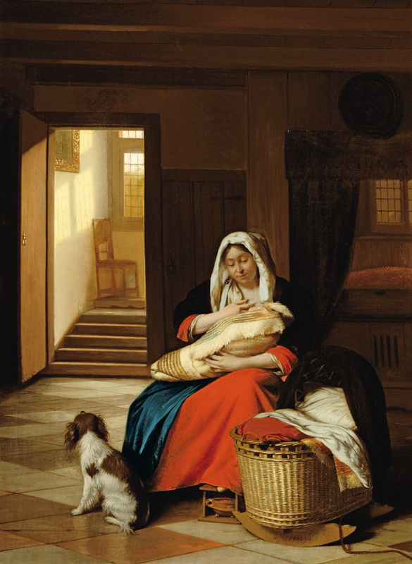 Mother Nursing Her Child, 1674-76 od Pieter de Hooch
