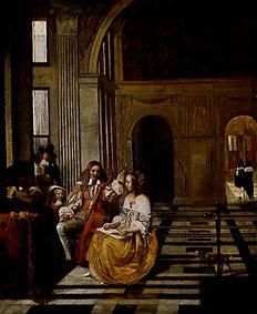 Society playing instruments. od Pieter de Hooch