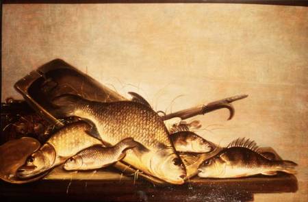 A Still Life of Perch and Pike od Pieter de Putter