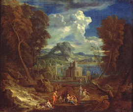 Landschaft mit badenden Nymphen od Pieter I. Rysbraek