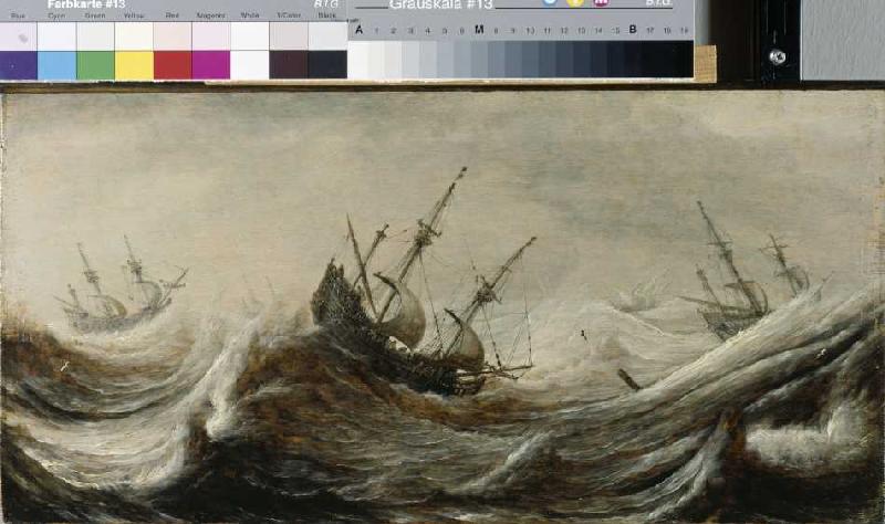 Schiffe in stürmischer See. od Pieter Mulier