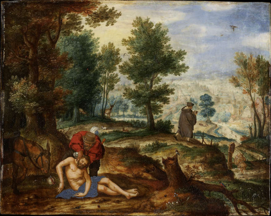 Landscape with the Good Samaritan od Pieter Stevens