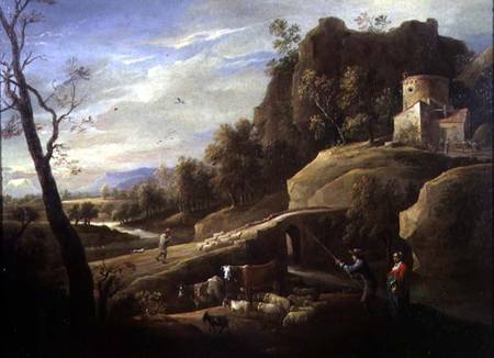Landscape with Farmers tending their Animals od Pieter the Younger Mulier