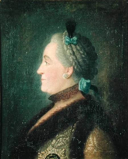 Portrait of Catherine II (1729-1796) of Russia od Pietro Antonio Conte Rotari