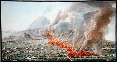 View of an eruption of Mt. Vesuvius which began on 23rd December 1760 and ended 5th January 1761, pl od Pietro Fabris