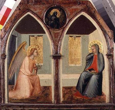 The St. Giusto Polytych, detail showing the Annunciation od Pietro Lorenzetti