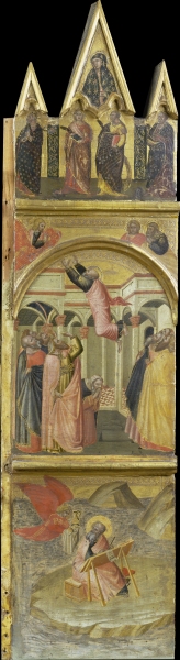 Saint John the Evangelist on Patmos, his Ascension od Pietro Lorenzetti