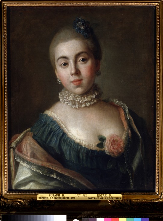 Portrait of Countess Anna Alexandrovna Golitsyna, Baroness Stroganova (1739-1816) od Pietro Antonio Rotari