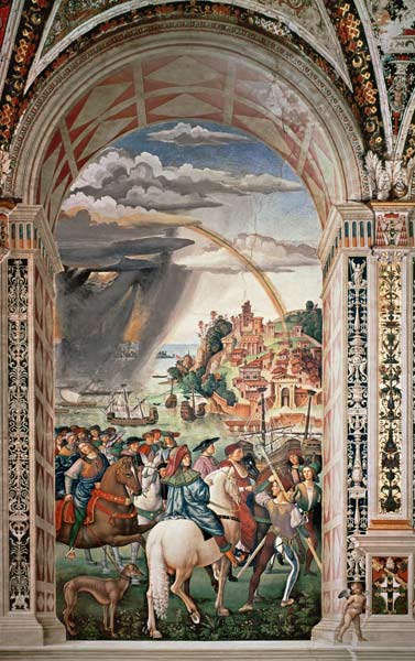 The Departure of Aeneas Silvius Piccolomini for Basel od Pinturicchio