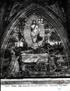 Pope Alexander VI (1431-1503) Adoring the Resurrected Christ