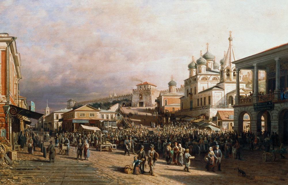 Market in Nishny, Novgorod od Piotr Petrovitch Weretshchagin