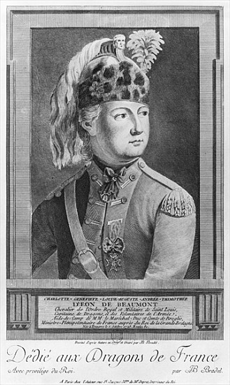 The Chevalier d''Eon as a Dragoon od P. Jean Baptiste Bradel