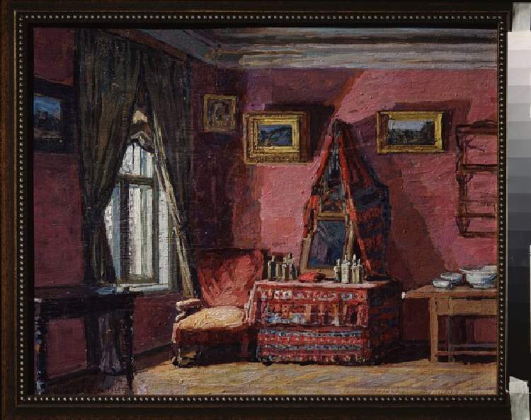 Schlafzimmer im Haus des Komponisten Pjotr Tschaikowski in Klin od PjotrIwanowitsch Petrowitschew