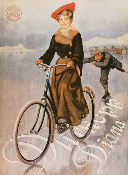 Advertising placard for the ladies' bicycle Diana of the company Dürkopp. od Plakatkunst