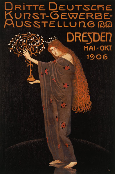 Poster for the 3rd German arts and crafts -- exhibition in 1906 of Otto Gussmann od Plakatkunst