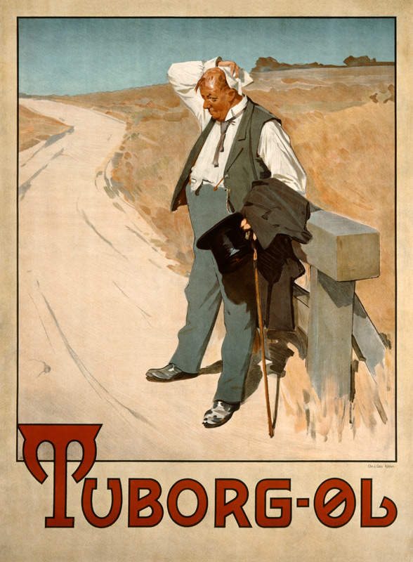 Advertising placard for Tuborg beer, 1900 of Erich Henningsen od Plakatkunst