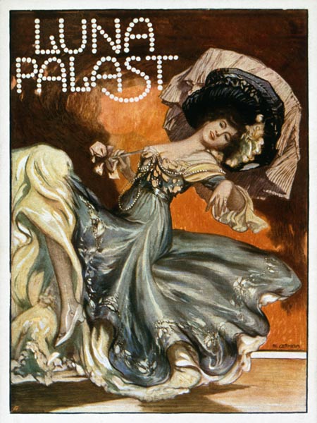 Announcement for a Viennese pleasure -- establishment. Poster of R. Cermela. od Plakatkunst