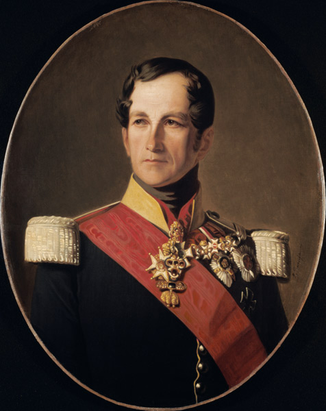 Portrait of Leopold I (1790-1865) of Saxe-Cobourg-Gotha in the Uniform of a Cuirassier od Polydore Beaufaux