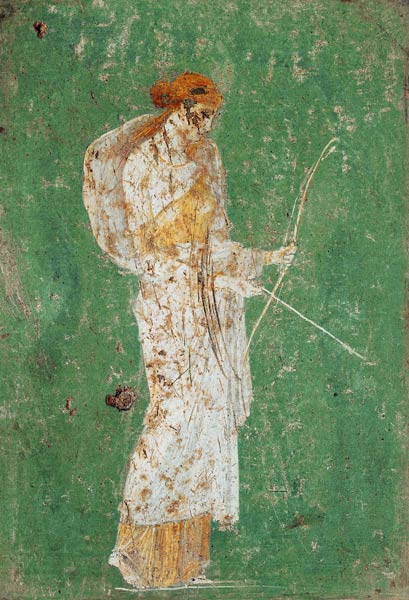 Roman civilization. Fresco depicting Diana od Pompeji, Wandmalerei