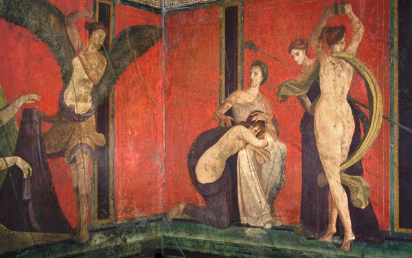 Villa dei Misteri - Detail od Pompeji, Wandmalerei