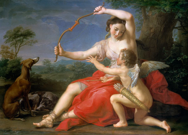 Diana breaks Cupidos bends od Pompeo Girolamo Batoni
