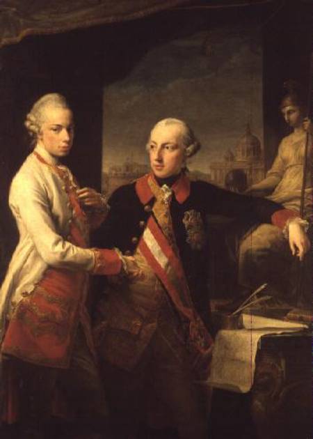 Kaiser Joseph II (1741-90), and the Grand Duke Leopold of Tuscany, 1769 od Pompeo Girolamo Batoni