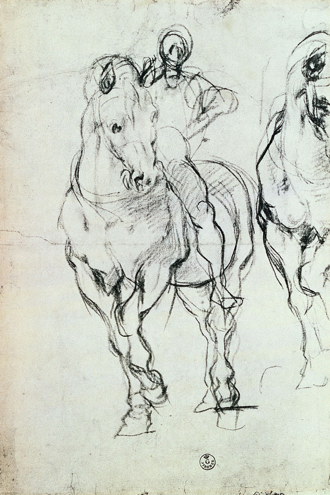 Study of a horseman for 'The Israelites Quenching Their Thirst in the Desert' od Pontormo,Jacopo Carucci da