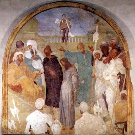Christ before Pilate, lunette from the fresco cycle of the Passion od Pontormo,Jacopo Carucci da