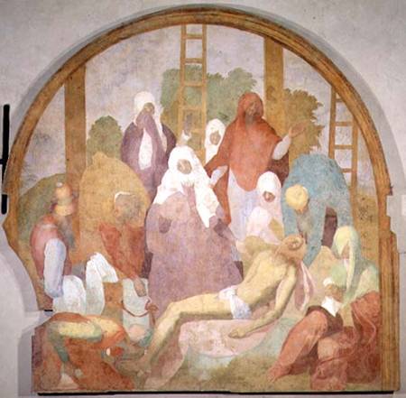 Deposition, lunette from the fresco cycle of the Passion od Pontormo,Jacopo Carucci da