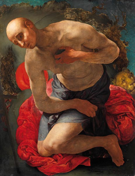 Der hl. Hieronymus als Büßer. od Pontormo,Jacopo Carucci da